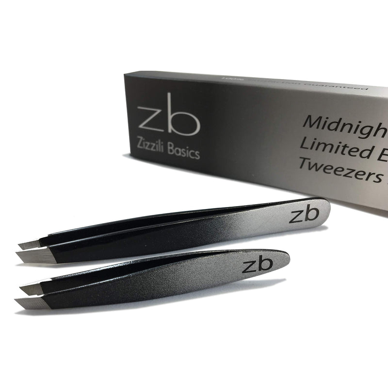Zizzili Basics Tweezer Set - Limited Edition Ombre - Classic + Mini Slant - Best Tweezers for Eyebrow, Facial Hair Removal and your Precision Needs 2 Piece Assortment - BeesActive Australia