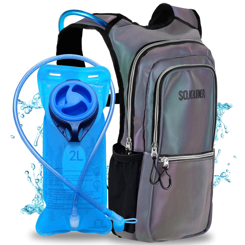 Sojourner Hydration Pack, Hydration Backpack - Water Backpack with 2l Hydration Bladder, Festival Essential - Rave Hydration Pack Hydropack Hydro for Hiking, Running, Biking, Festival Gear Luminous - Green - BeesActive Australia