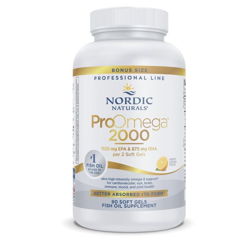 Nordic Naturals ProOmega-3, 2150 mg, EPA & DHA Fish Oil, Lemon - 90 Count | Ultra high-potency EPA & DHA fish oil supports brain, heart, eye & immune health. 2150 mg omega-3. Non-GMO. 45 servings 90 Count (Pack of 1)