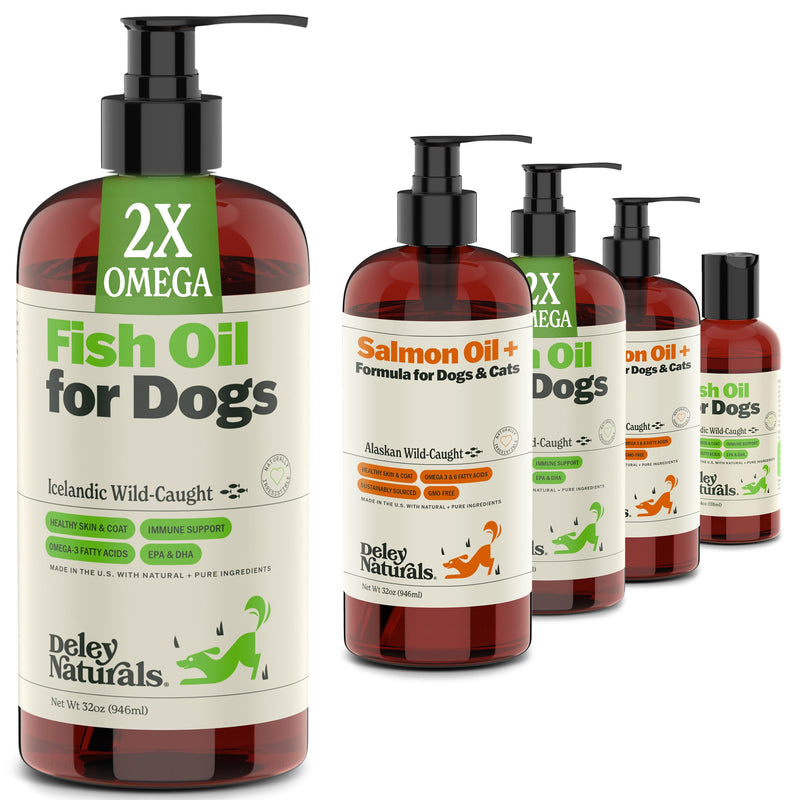 Deley Naturals Dog Fish Oil Icelandic - Dog Itching Skin Relief with Omega 3 6 9 for Skin, Coat, and Heart - Omega 3 Fish Oil for Dogs Skin Irritation Treatment - Skin and Coat Supplements for Dogs 32 oz - Icelandic Fish Oil - PawsPlanet Australia