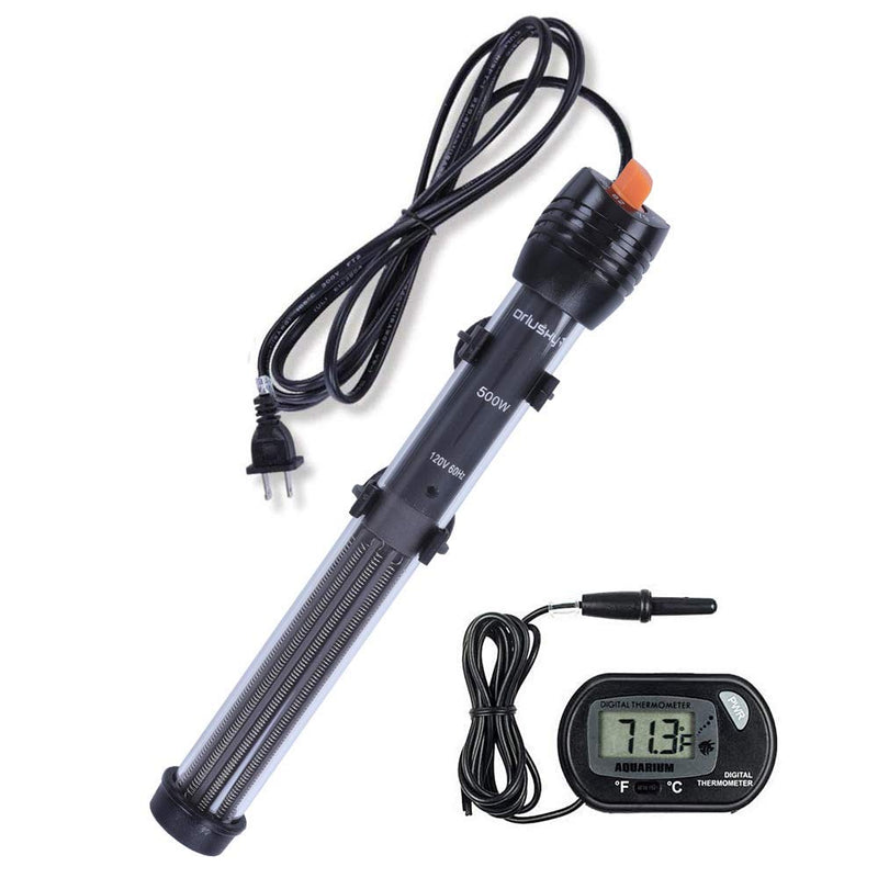 Orlushy Submersible Aquarium Heater,300W Adjustable Fish Tahk Heater with 2 Suction Cups Free Thermometer Suitable for Marine Saltwater and Freshwater 300W