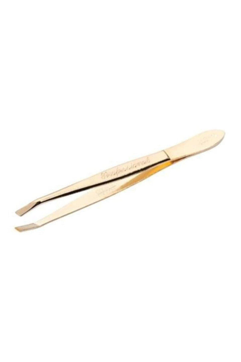 Solingen Stainless Steel Professional Slanted Tip Tweezers | Best Shaped for Eyebrows Extensions Chin Cheek Face Facial Hair | Made in Germany Gold - BeesActive Australia