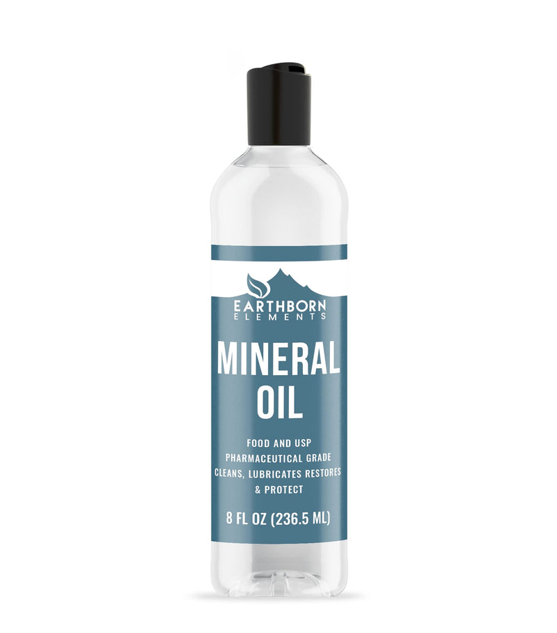 Earthborn Elements Mineral Oil 8 fl oz, Pure & Undiluted, No Additives Clear 8 Ounce - BeesActive Australia