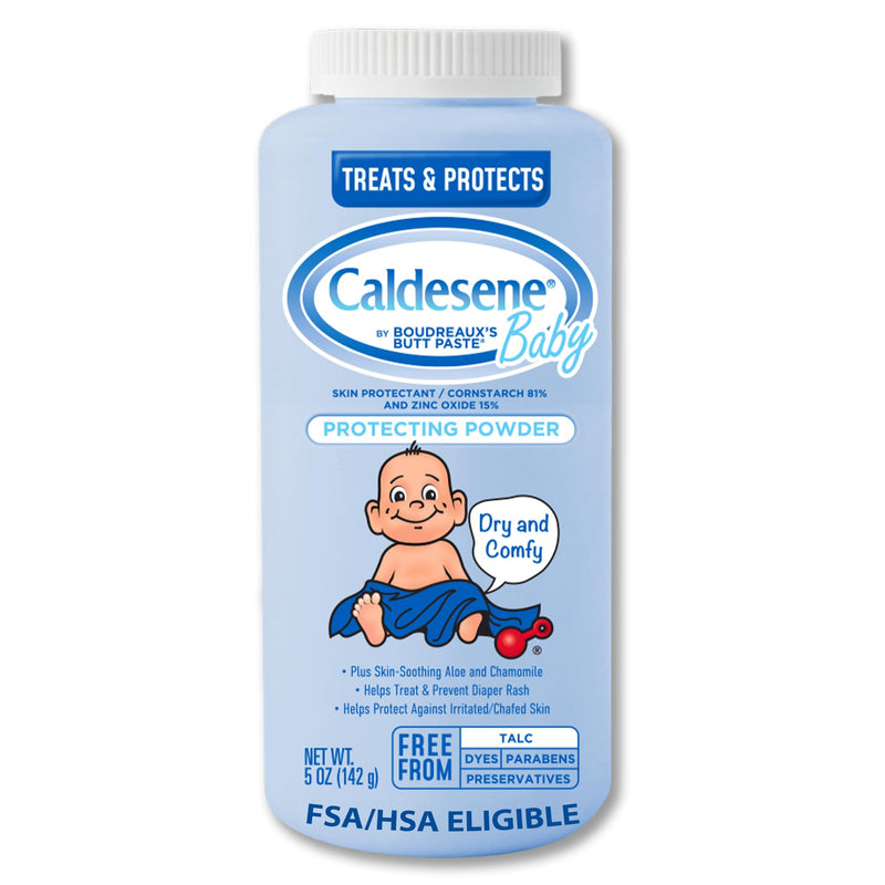 Caldesene Dry & Comfy Baby Powder with Zinc Oxide & Cornstarch, Free from Talc & Preservatives, 5 Oz. 5 Ounce (Pack of 1)
