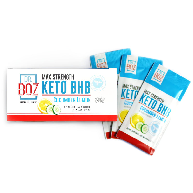 Dr. Boz Max Strength Keto BHB Powder [20 Sachets,16.6g] -Best Keto Supplement for Weight Loss - Keto Supplement | Keto Shake – Keto Diet BHB Powder - [Cucumber Lemon] - BeesActive Australia