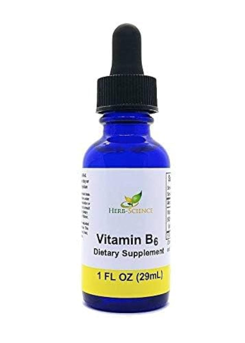 Liquid Vitamin B6 Drops - Pyridoxine Extract Dietary Supplement to Support Brain Function, Immunity, Nervous System, Heart Health, Metabolism - 500% DV, 36 Servings per Bottle - 1 fl. oz. | Made with Only 3 Premium Ingredients in an Easy-to-Take Liquid...