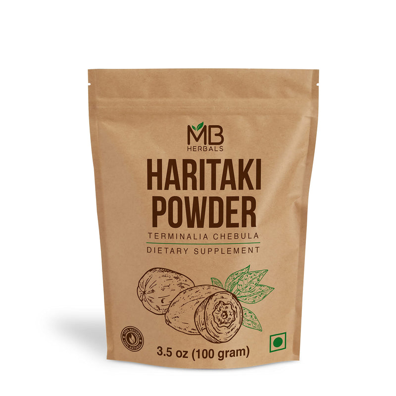 MB Herbals Haritaki Powder 3.5 oz / 100 Gram |Terminalia chebula | Harde | Chebulic Myrobalan | Natural AntiOxidant - BeesActive Australia