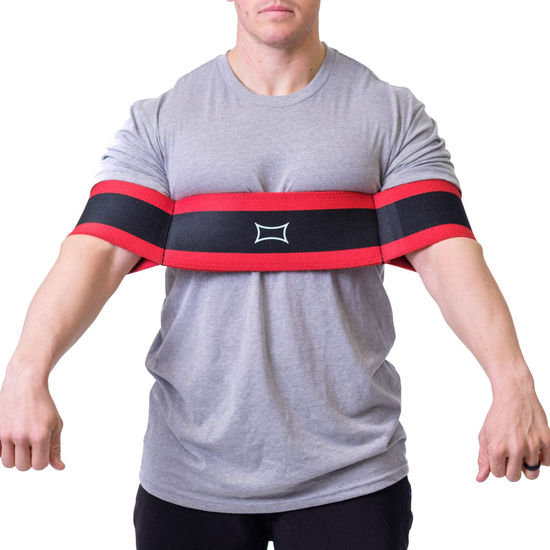 Sling Shot Mark Bell Push Up Exercise Assistance Workout Band for Men and Women to Assist with Bench Press, Dips, and Push Ups – (Level 1 Tension, Red/Black) XX-Large Red with Black - BeesActive Australia