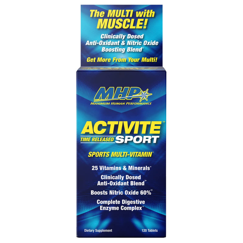 MHP Activite Sport Perfomance Multi Vitamin for Athletes, 120 Tablets | Sport Multivitamin with 25 Vitamins & Minerals,Spectra Antioxidant & Nitric Oxide Booster, Digestive Enzymes| 120 Tablets