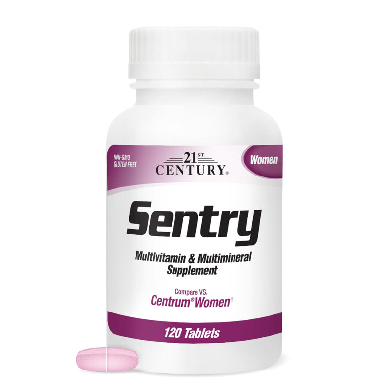 21st Century Sentry Women Multivitamin with Iron & Calcium, 120 Count | Complete Women's Multivitamin & Multimineral with Iron, Compare VS. Centrum® Women, Daily Energy, 120-count 4-month Supply 120 Count (Pack of 1)