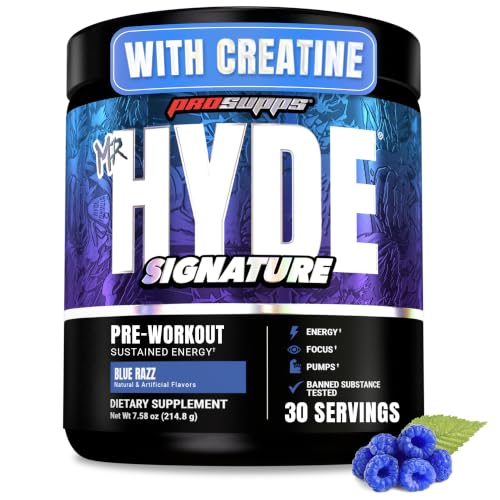 ProSupps Mr. Hyde Signature Pre Workout Powder with Creatine, Blue Razz 30 Servings (Pack of 1)