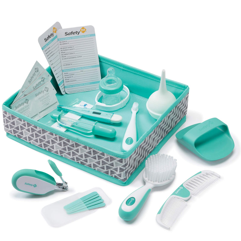 Safety 1st Nursery Care Health & Grooming Kit, Pyramids Aqua, One Size 30 Piece Set