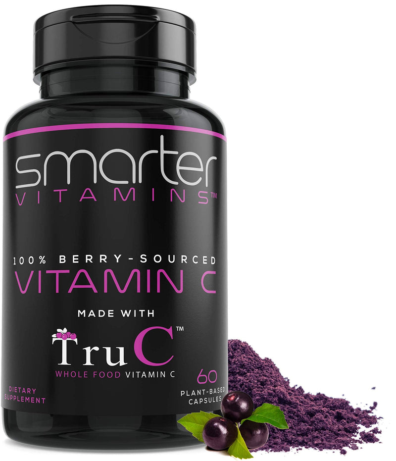 Whole Food Vitamin C Capsules from 11 Berries with Antioxidants, 60 Count | Plant-based TruC with bioflavonoids and polyphenols for immune, collagen and skin support; vegan, non-GMO and easy to digest 1