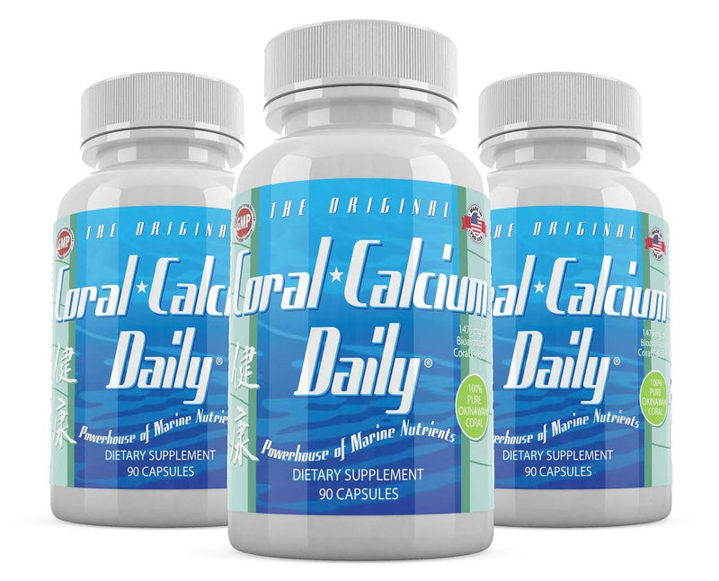 Daily Health - Pure Okinawa Coral Calcium - Marine-Grade Supplement with 72 Trace Minerals - 1475mg, 270 Vegetable Capsules (3 Month Supply) 3