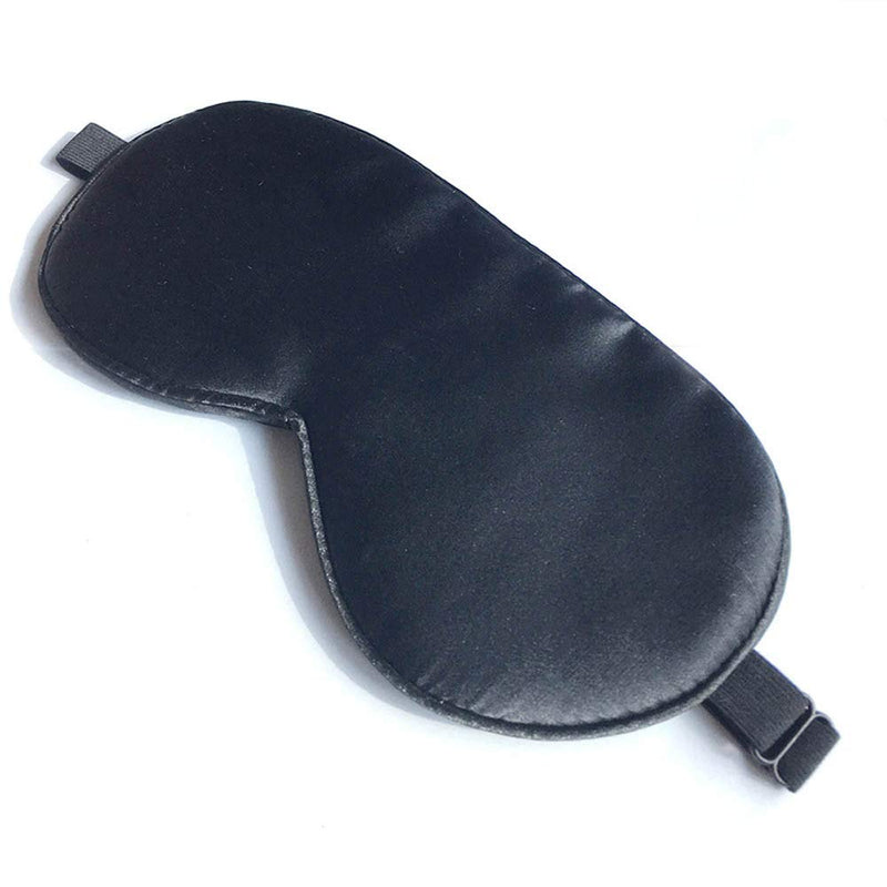 Sleep Mask, Silk Eye Mask for Sleeping with Adjustable Strap, Satin Blackout Sleeping Eye Mask for Men&Women, Comfortable Blindfold Eyeshade for Night Sleep(Black) Black - BeesActive Australia