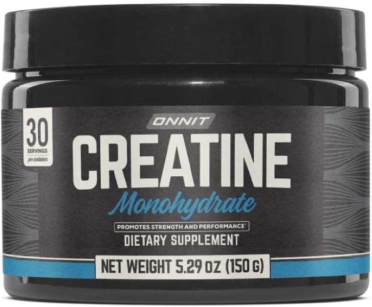 ONNIT Creatine Monohydrate Powder ‚Äì 5g Premium Creatine for Muscle Strength, Power & Lean Mass, Supports Brain Health & Cellular Energy, Unflavored, 30 Servings, 5.29 oz 5.29 Ounce (Pack of 1)