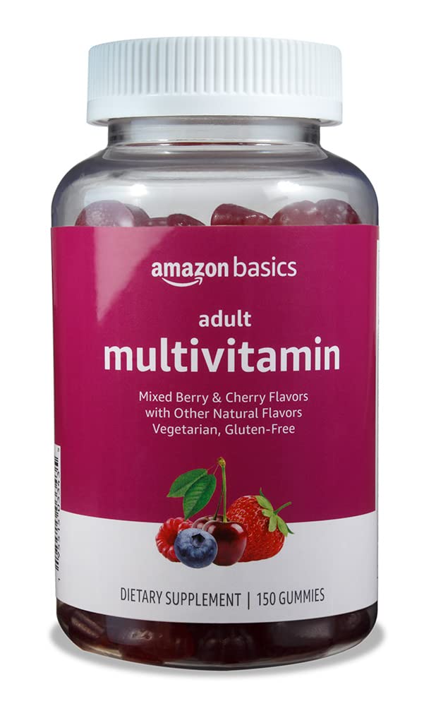 Amazon Basics Adult Multivitamin Gummies, Mixed Berry & Cherry, 150 Gummies, 75-Day Supply, Pack of 1 (Previously Solimo) 150 Count (Pack of 1) - BeesActive Australia