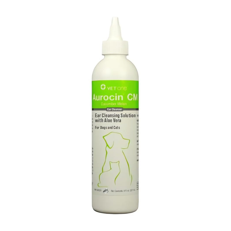 Vet One Aurocin cm Ear Cleanser (Cucumber Melon) with Aloe 8oz - BeesActive Australia