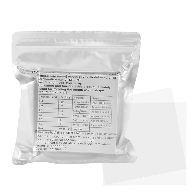 Annhua Soft Dental Splint Thermoforming, 15Pcs Resin Dental Splint Material Vacuum Forming Plastic Sheets, 1.5MM Thermoforming Plastic Sheets for Vacuum Forming Machine - Square|5" x 5" - BeesActive Australia