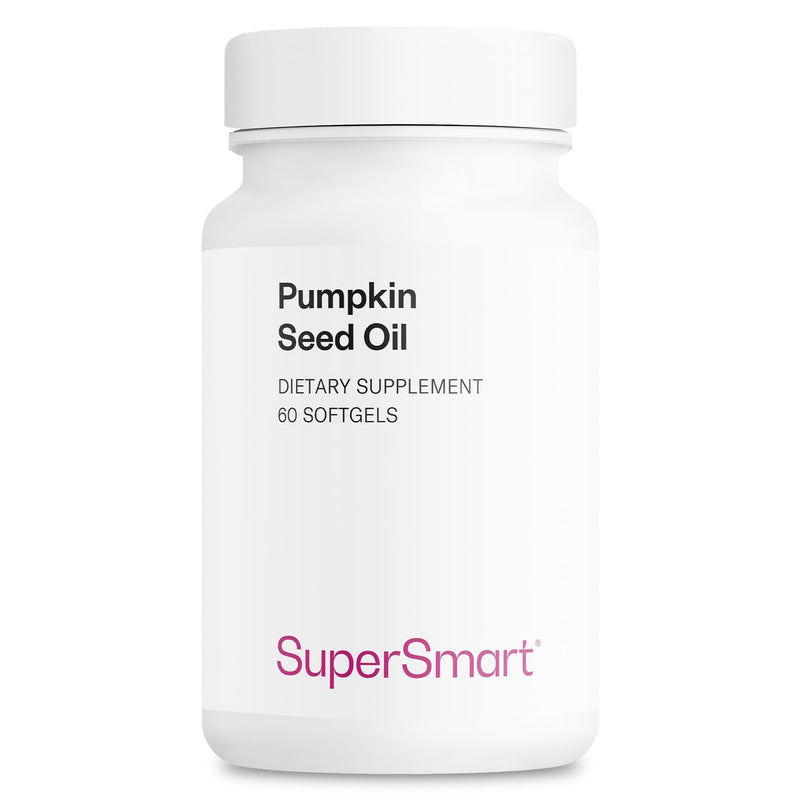 Supersmart - Pumpkin Seed Oil Supplement 1000mg per Day (+ Vitamin E) - Pumpkin Seed Oil for Hair Growth | Non-GMO & Gluten Free - 60 Softgels