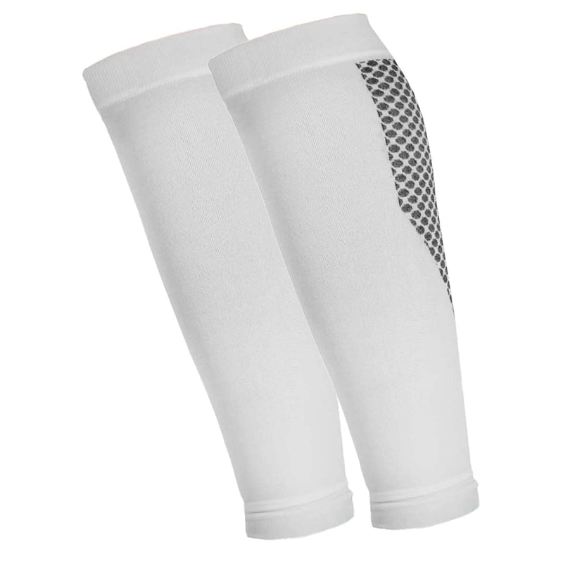 Compression Calf Sleeves For Men & Women | Calf & Skin Supports | Lower Leg Pain Relief | 1 Pair White Medium - BeesActive Australia