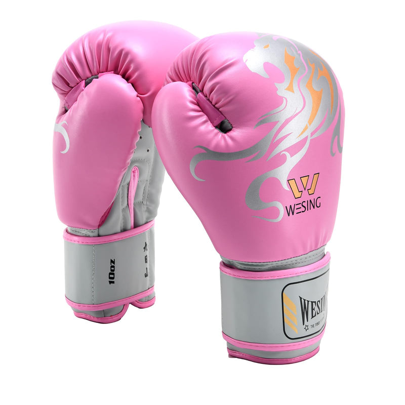 Wesing Boxing Gloves for Women Boxing Training Gloves 10oz Sparring Punching Gloves for Punching Bag, Kickboxing, Muay Thai, MMA Pink