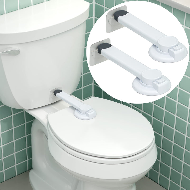 Toilet Locks Baby Proof (2-Pack) Ideal Baby Proof Toilet Lid Lock with Arm ‚Äì No Tools Needed Easy Installation with 3M Adhesive ‚Äì Top Safety Toilet Seat Lock ‚Äì Fits Most Toilets, White 2 Count (Pack of 1) - BeesActive Australia