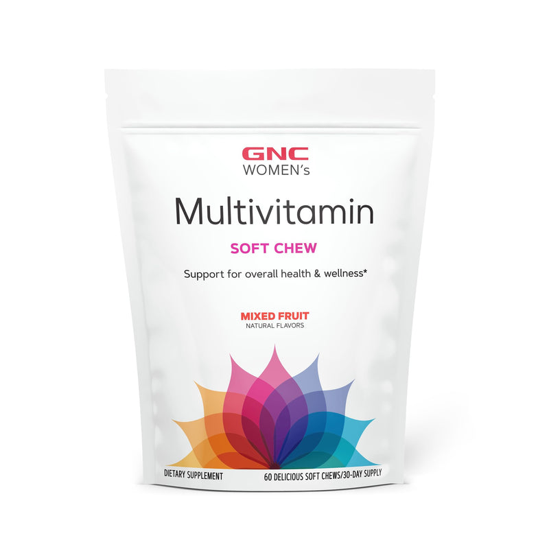 GNC Womens Multivitamin Soft Chew - Mixed Fruit | Supports Womens Overall Health, Enhanced Immune Absorption, Aids Healthy Mood, Supports Metabolism and Energy Production 60 Count (Pack of 1)