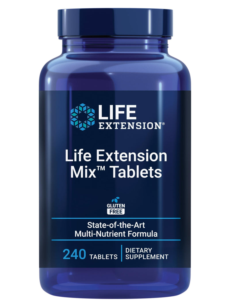 Life Extension Mix Tablets, 240 Tablets | High-Potency Multivitamin with Vitamins C, B, D, E & Magnesium, Whole-Body Health & Healthy Aging, Gluten-Free