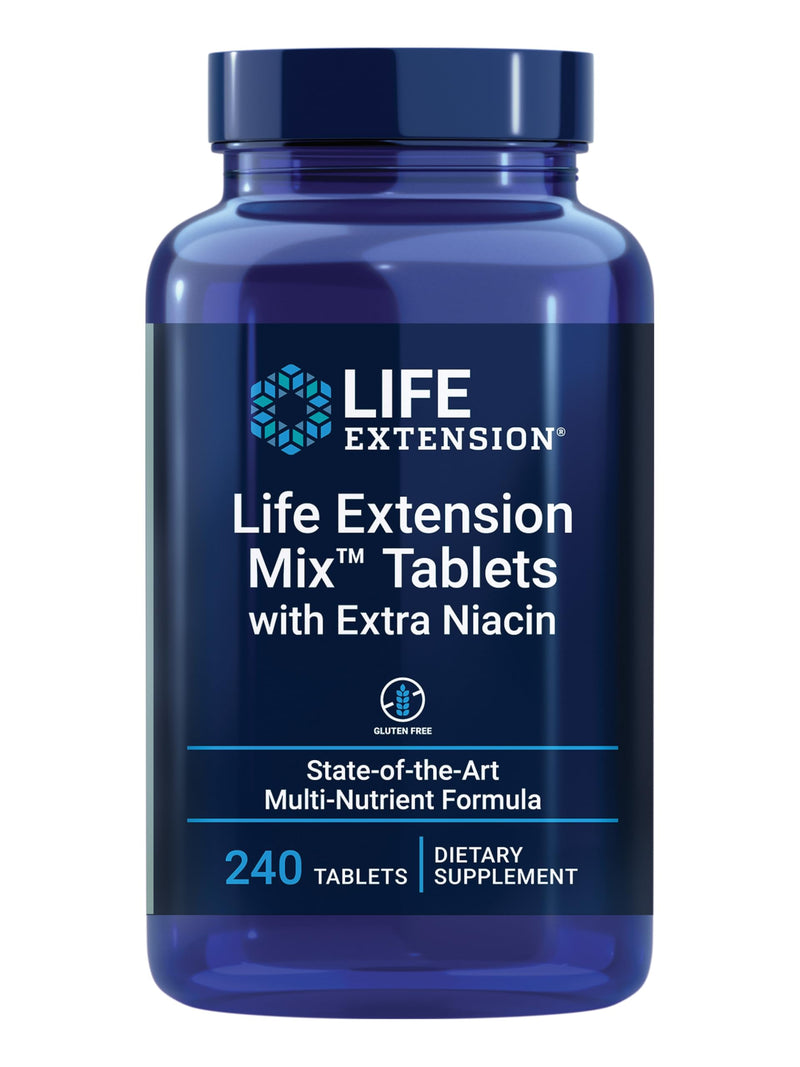 Life Extension Mix Tablets with Extra Niacin, 240 Tablets | High-Potency Multivitamin with Extra B3, Whole-Body Health & Healthy Aging, Gluten-Free
