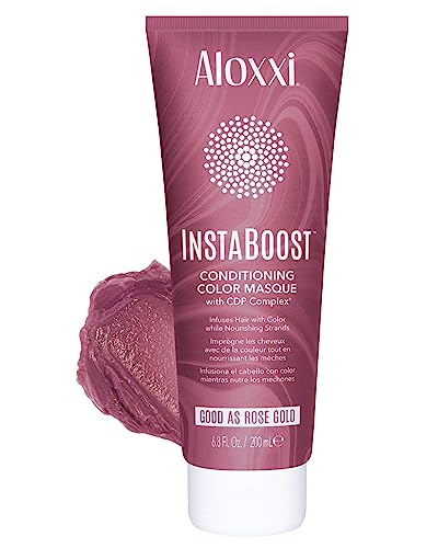 ALOXXI InstaBoost Conditioning Color Mask in Good As Rose Gold, Deposits Rose Gold Color and Deeply Conditions Hair, 6.8 Fl Oz