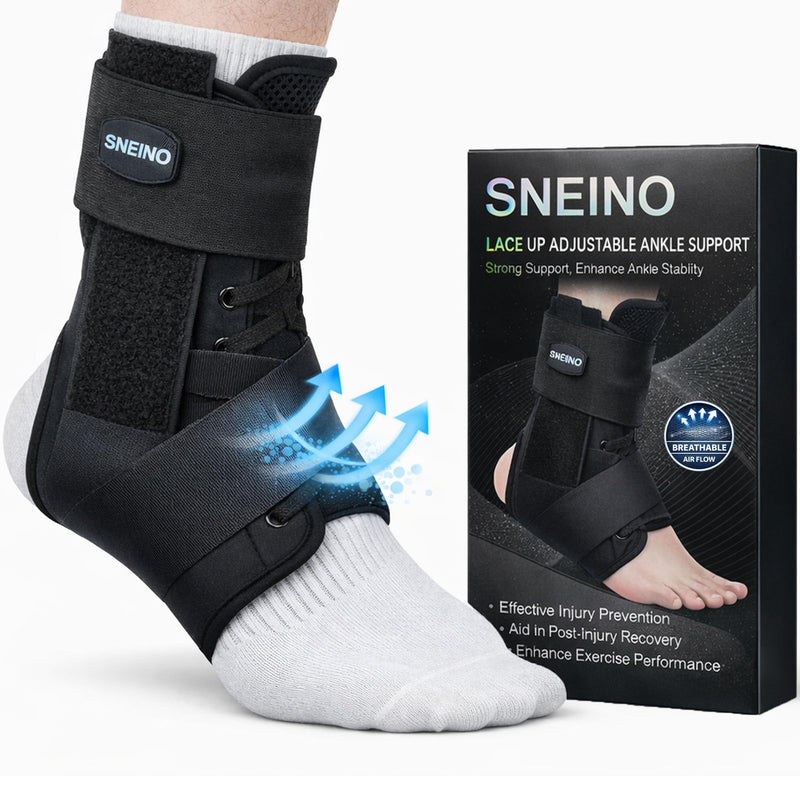 Ankle Brace for Women Men - Ankle Support Brace for Sprained Ankle, Ankle Stabilizer for Achilles, Tendon, Sprain, Injury Recovery, Lace up Ankle wrap for Running, Basketball, Volleyball (Ankle Brace, Medium) Ankle Brace - BeesActive Australia