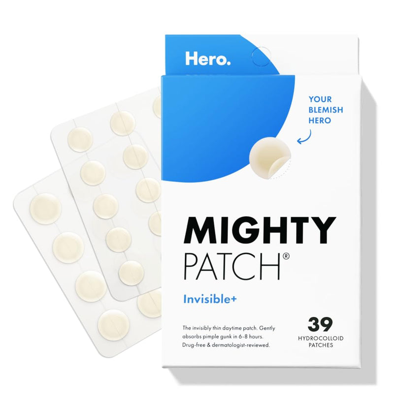 Mighty Patch‚Ñ¢ Invisible+ Patch - Daytime Hydrocolloid Acne Pimple Patches for Covering Zits and Blemishes, Ultra Thin Spot Stickers for Face and Skin (24 Medium and 15 Small Patches) 39 Count - BeesActive Australia