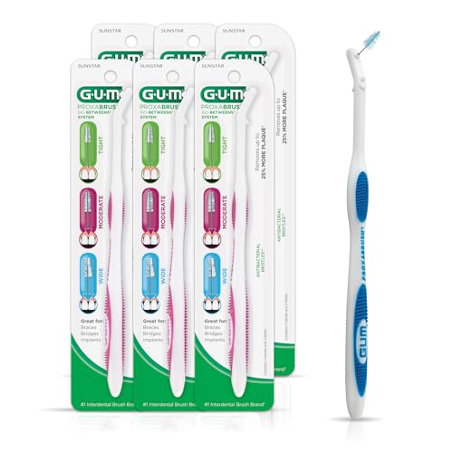 GUM Proxabrush Permanent Handle Refills, 6 Pack