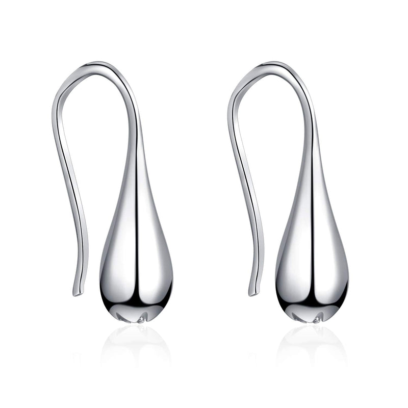 Pull Through Teardrop Dangle Earrings 925 Sterling Silver Simple Water Drop Earrings for Women pull through teardrop earrings - BeesActive Australia