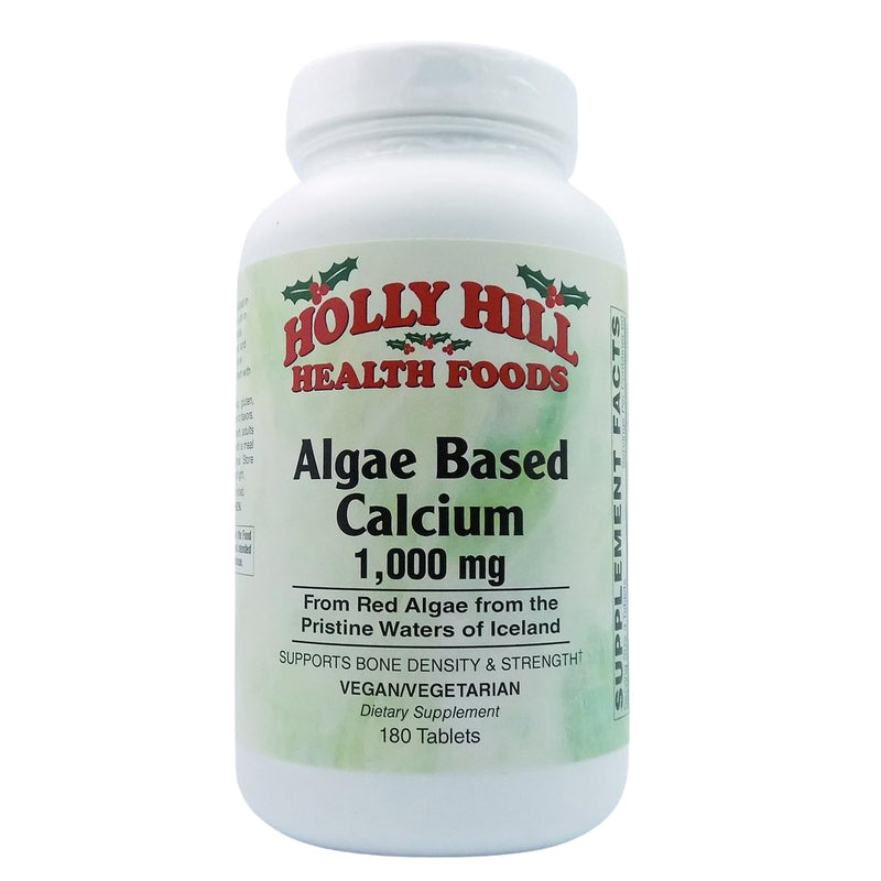 Holly Hill Health Foods Algae Based Calcium 1,000 mg, 180 Tablets 180 Count (Pack of 1)