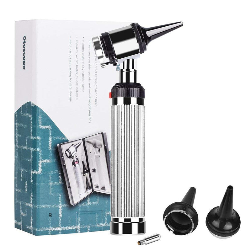Ear Otoscope Kit - 4X Magnifying Ear Scope with Lights Endoscope Diagnostic Medical Instrument Otoscope - 3 Speculum Tips Inspect Ear for Children, Adults, Doctors, Veterinary, Pets Screening - BeesActive Australia