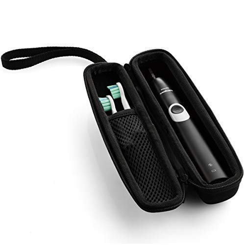 caseling Hard Toothbrush Travel Case Fits Philips Sonicare Protective Clean 4100 Sonicare 2 Series Portable Toothbrush Holder with Easy Grip Carry Strap (Small (Great for Travel)) Small (Pack of 1)