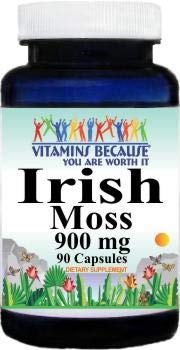 Irish Moss 900mg 90 Capsules Cough & Cold (Non-GMO, Gluten Free, 1.5 Month Supply) - Made in USA - by Vitamins Because