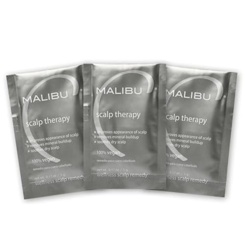 Malibu C Scalp Therapy Wellness Remedy – Dry Scalp Treatment to Soothe and Moisturize Dry Skin with Vitamin C and Zinc Gluconate – Restores Manageability (3 Packets) 3 Count (Pack of 1)