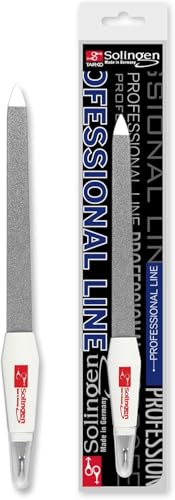 Solingen Sapphire Nail File & Cuticle Trimmer – Dual-Sided Professional Nail File for Fingernails & Toenails – Durable German Steel 2-in-1 Manicure Tool (Large Size)