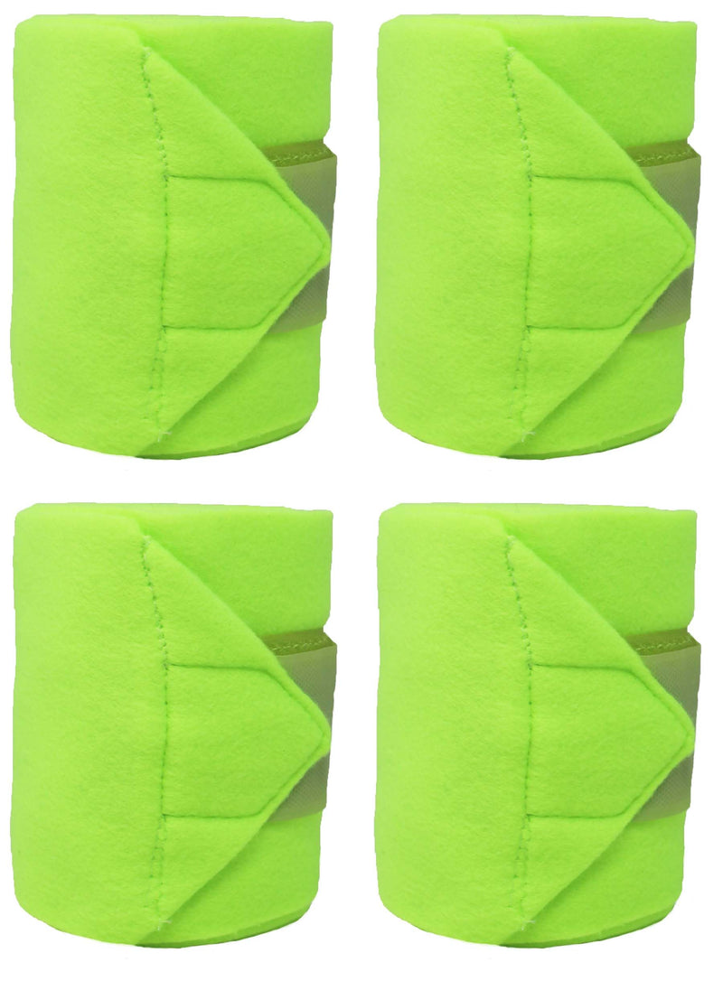 10ft Horse Grooming Leg Polo Wrap Set of 4 Soft Fleece 95R Lime Neon Green - BeesActive Australia