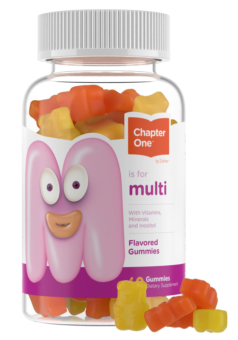 Zahler - Chapter One Kids Multivitamin Gummy with 13 Vitamins & Nutrients (60 Flavored Gummies) - Certified Kosher Kids Vitamins Including Vitamin C, D3, Zinc & More - Delicious Multivitamin Gummies 60 Count (Pack of 1)