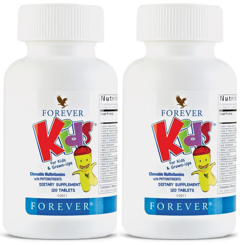 Forever Living - Kids Chewable Multivitamin - 120 Tablets (Pack of 2) | Contains Essential Vitamins, Grape Flavor, No Artificial Flavors, For Daily Children's Supplement Use