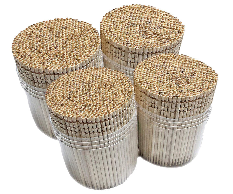 Makerstep Wooden Toothpicks 2000 Pieces Ornate Handle with Toothpick Holder Container 4 Packs of 500 - BeesActive Australia