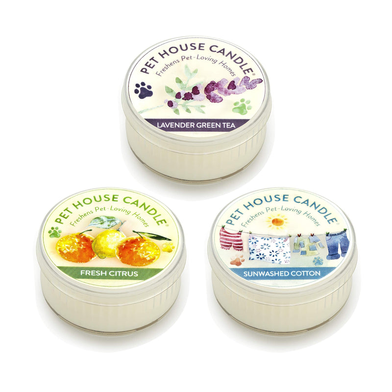 One Fur All Pet House Mini Candle - Variety 3 Pack - Pet Odor Eliminator Mini Candle - Natural Wax Candle - Mini Candle Set - Pet-Friendly Non-Toxic Scented Candle Top Sellers - PawsPlanet Australia
