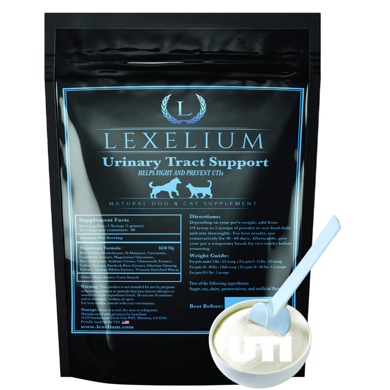 Organic Urinary Tract Infection UTI Support for Dogs and Cats - Fortified with Cranberry, D Mannose, and Curcumin - Optimizes Kidney & Bladder Function - Can Prevent Kidney/Bladder Stones - 200 G - PawsPlanet Australia