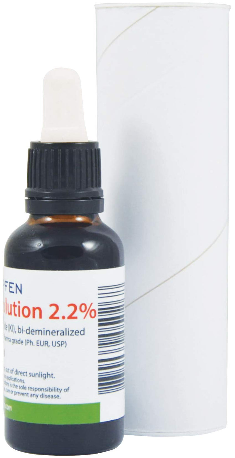 2.2% Lugol's Iodine Solution 1 Fl Oz - 30 ml | Pharmaceutical Grade Ingredients | Lugols Solution Made with Iodine and Potassium Iodide | Heiltropfen¬Æ Unflavored 1 Fl Oz (Pack of 1)