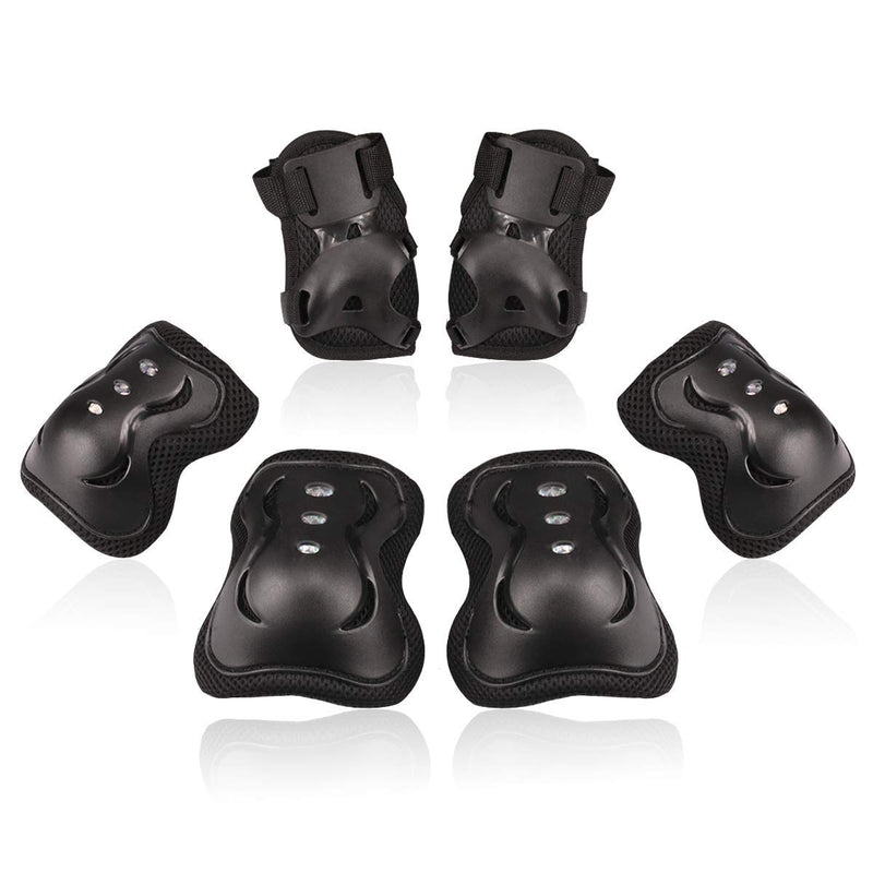 BOSONER Kids/Youth Knee Pad Elbow Pads Guards Protective Gear Set for Roller Skates Cycling BMX Bike Skateboard Inline Skatings Scooter Riding Sports Black Small (3-8 years) - BeesActive Australia