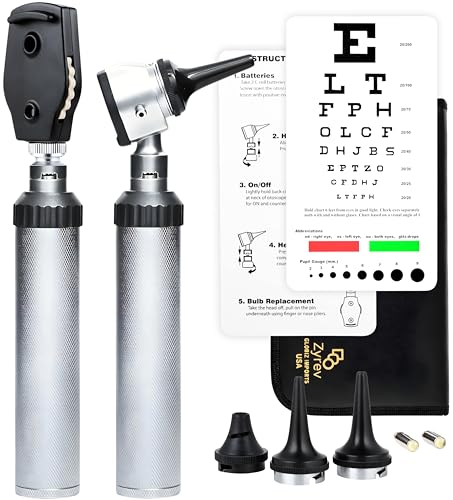 Zyrev Combo Otoscope Oph Set - Multi-Function Otoscope/Opthalmoscope for Ear & Eye Examination with Portable Carry Case, Sight Chart & Replacement Tips (1st Edition) 1st Edition